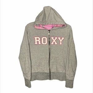 ROXY  WOMEN'S JUNIORS  REVERSIBLE ZIP UP HOODIE 38" chest Gray Purple